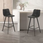 Tabouret de bar ozan pu noir - rousseau - l49 x l45 x h98 cm - simili - intrieur - cuisine