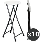 Tabouret de bar pliant - lot de 10