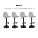 Tabourets de bar quiienclee - lot de 4 - gris - rglables en hauteur - technologie de moulage par pulvrisatio ...