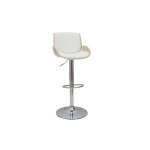 Miliboo - tabouret de bar relevable blanc et bois clair vesper