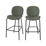 Lot de 2 chaises pour lot central en tissu boucl vert 635 cm - iris - rendez - vous dco
