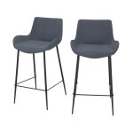 Lot de 2 chaises pour �lot central en tissu gris 65 cm - pirata - rendez - vous d�co