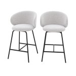 Lot de 2 chaises pour �lot central en tissu gris fonc� 68 cm - c�cilia - rendez - vous d�co