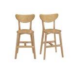 Miliboo - tabourets de bar scandinaves finition ch�ne h65 cm (lot de 2) leena