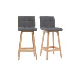 Miliboo - tabourets de bar bois et gris fonc h65 cm (lot de 2) klaris