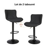 Tabouret de bar en simili cuir - willonin - industriel - loft - noir Tabouret de bar en simili cuir - willonin - industriel - loft - noir