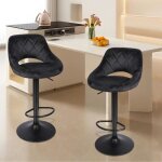 Tabourets de bar de style nordique homewell - lot de 2 - noir - 43 * 33 * 87 - 107cm - charge max 120kg ...