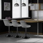 Tabourets de bar - supfine - lot de 4 - gris clair - design scandinave