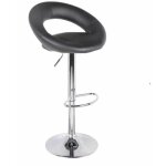 Tabouret de bar - urban - noir - hauteur ajustable 57 - 77 cm - design contemporain - confortable