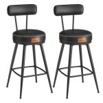 Tabouret de bar - vasagle - lot de 2 - sige rembourr - style moderne mi - sicle - hauteur 65 cm - ...