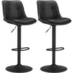 Tabourets de bar - vasagle - siège pivotant à hauteur réglable - matelassé - noir dencre Tabourets de bar - vasagle - siège pivotant à hauteur réglable - matelassé - noir dencre
