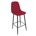 Urban living - tabouret de bar en velours vintage inoui - h. 108 cm - bordeaux Urban living - tabouret de bar en velours vintage inoui - h. 108 cm - bordeaux