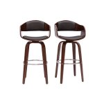 Miliboo - tabourets de bar vintage pivotants 360� noyer h67. 5 cm (lot de 2) gao