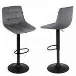 Tabourets de bar - xuanyu - lot de 2 - gris fonc� - pivotant � 360�