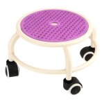 Tabouret bas roulant - vvikizy - violet - confort respirant - design contemporain - roues universelles ...