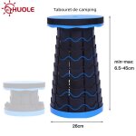 Tabouret de camping pliable huole - bleu ciel - hauteur r�glable - 200 kg