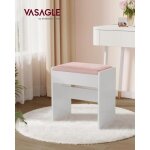 Tabouret de coiffeuse vasagle chaise rembourr�e de maquillage repos - pieds en velours patins antid�rapants ...
