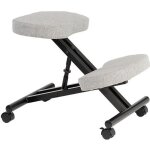 Tabouret ergonomique robert si�ge ajustable repose genoux chaise de bureau sans dossier en m�tal noir ...