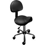 Tabouret ergonomique  roulettes avec dossier rglable en hauteur de 49  62 cm et pivotable  360 - ...