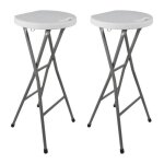 Tabourets haut pliant x2 - hauteur 80cm - tabouret de bar pliant - tabouret mange debout - sige rsine ...