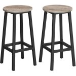 Tabourets hauts - vasagle - lot de 2 - cadre en acier - hauteur 65 cm - style industriel - gr�ge et noir ...