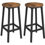 Vasagle tabourets de bar lot de 2 chaises sige haut cadre mtallique hauteur 65 cm repose - pieds marron ...