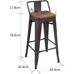 Tabouret industriel factory mtal noir mat - jeobest - lot de 4 - cuisine - extrieur - adulte