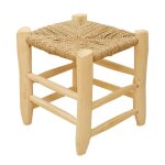 Tabouret marocain bois de laurier naturel 30 cm