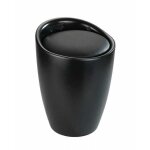 Tabouret et panier � linge - wenko - candy - plastique abs - capacit� 20l - noir mat