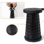 Tabouret pliant portable - homewell - yiyi - noir - r�glable en hauteur - 200 kg de charge
