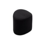 Tabouret. pouf en forme de galet en tissu noir. tao l 60 x p 44 x h 40cm