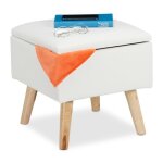 Relaxdays tabouret et espace de rangement cuir synth�tique hlp: 40x40x40 cm couvercle d� si�ge rembourr� ...