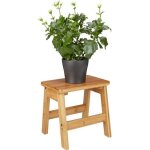 Relaxdays tabouret repose - pieds bambou rustico table console bois guridon petit tabouret enfant hxlxp: ...