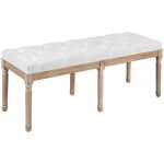 Banc bout de lit - homcom - banquette capitonn�e style vintage fran�ais rembourrage �pais rev�tement ...