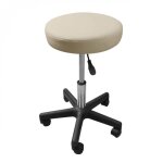 Tabouret rond à roulettes réglable en hauteur de 43. 5 à 60. 5 cm et pivotable à 360° - beige - vivezen ... Tabouret rond à roulettes réglable en hauteur de 43. 5 à 60. 5 cm et pivotable à 360° - beige - vivezen ...