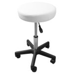 Tabouret rond à roulettes réglable en hauteur de 43. 5 à 60. 5 cm et pivotable à 360° - blanc - vivezen ... Tabouret rond à roulettes réglable en hauteur de 43. 5 à 60. 5 cm et pivotable à 360° - blanc - vivezen ...
