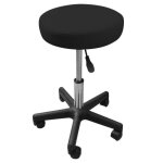 Tabouret rond  roulettes rglable en hauteur de 43. 5  60. 5 cm et pivotable  360 - noir - vivezen ...