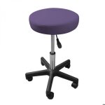 Tabouret rond  roulettes rglable en hauteur de 43. 5  60. 5 cm et pivotable  360 - violet - vivezen ...