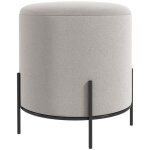 Homcom - pouf - velours (100 % polyester) - 35x35x38cm - gris clair