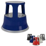 Tabouret roulant marchepied mobile en acier t1 bleu