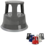 Tabouret roulant marchepied mobile en acier t1 gris