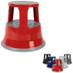 Tabouret roulant marchepied mobile en acier t1 rouge