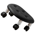 Tabourets roulants - salutuya - siège à roulettes bas - simili cuir - noir - capacité 150 kg Tabourets roulants - salutuya - siège à roulettes bas - simili cuir - noir - capacité 150 kg