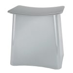 Tabouret de salle de bain - wenko - wing - 2en1 - sac  linge amovible - gris