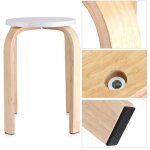 Tabouret - shipenophy - courb - antidrapant - empilable - bois - 45. 5 x 40 cm - blanc