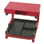 Tabouret sur roulettes - ks tools - 360 x 440 mm - poids 4 kg - rouge - utilisation int�rieure