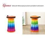 Tabouret t�lescopique pliant portable pour la p�che - huole - multicolore - 26 x 26 x 65 - 45 cm