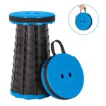 Tabouret télescopique - portable - pliable - plastique - charge max 150kg - bleu noir Tabouret télescopique - portable - pliable - plastique - charge max 150kg - bleu noir