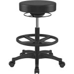 Tabouret de travail ergonomique pivotant et r�glable 595 - 81 cm avec repose - pieds circulaire r�glable ...