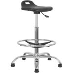Tabouret de bureau haut - ergonomique - r�glable 55 - 79 cm - repose pied - noir - design contemporain ...